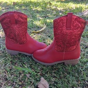 PAWZ Red Sparkle Little Gitl' Boots